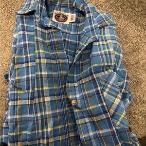 Blue Plaid Casual Button Down Shirt